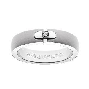 Pequignet Moorea Edelstalen 4.5mm Ring met Diamant