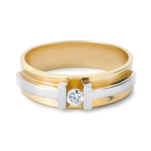 By R&C 14 Karaats Gouden "Delfine" Ring met Diamant