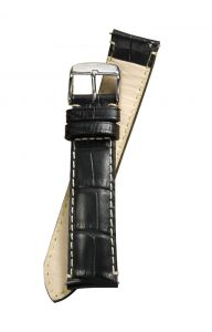 Fromanteel Lederen Horlogeband Zwart XL
