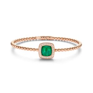 Tirisi Jewelry Milano Tre 18 karaats Roségouden Bangle met Smaragd en Diamant TB2146EMP