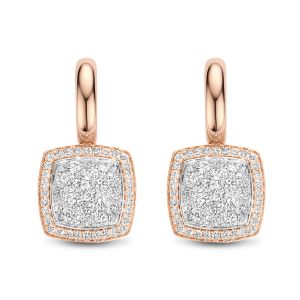 Tirisi Jewelry Milano Exclusive 18 karaats Roségouden Oorsieraden met Diamant TE9264D-2P