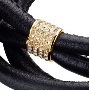 Tirisi Moda Copacabana Geelgouden Sluitstuk met Diamant voor Lederen Armband
