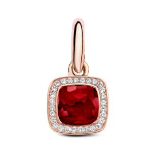 Tirisi Jewelry Milano Due 18 karaats Roségouden Hanger met Robijn en Diamant TP9136RUP