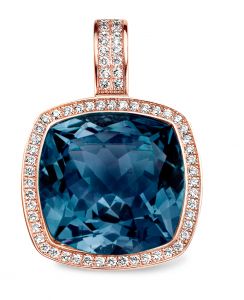 Tirisi Jewelry Milano 18 karaats Roségouden Hanger met Topaas en Diamant