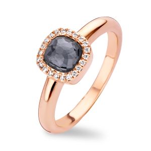 Tirisi Jewelry Milano Sweeties 18 Karaats Roségouden Ring met Hematiet Doublet en Diamant