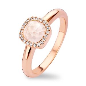 Tirisi Jewelry Milano Sweeties 18 karaats Roségouden Ring met Kwarts, Parelmoer en Diamant