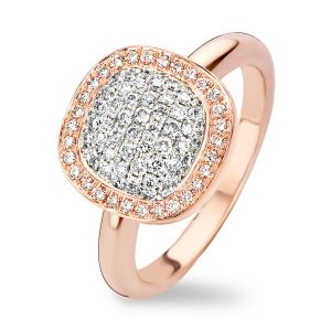 Tirisi Jewelry Milano "Medium" 18 Karaats Roségouden Ring met Diamant