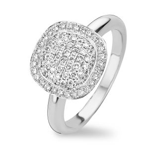 Tirisi Jewelry Milano "Medium" 18 Karaats Witgouden Ring met Diamant
