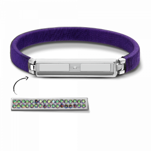 TWYN Boho Bracelet Purple Stainless Steel Silver Toned With Colorful Silk Yarn